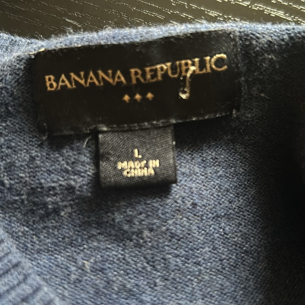 Banana Republic Men Blue V-Neck Sweater - Picture 9 of 9